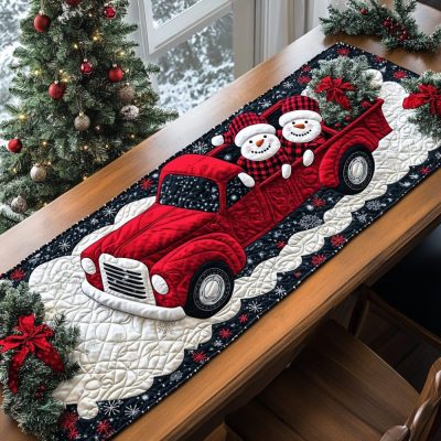 Snowmen Christmas Travel Quilted Table Runner