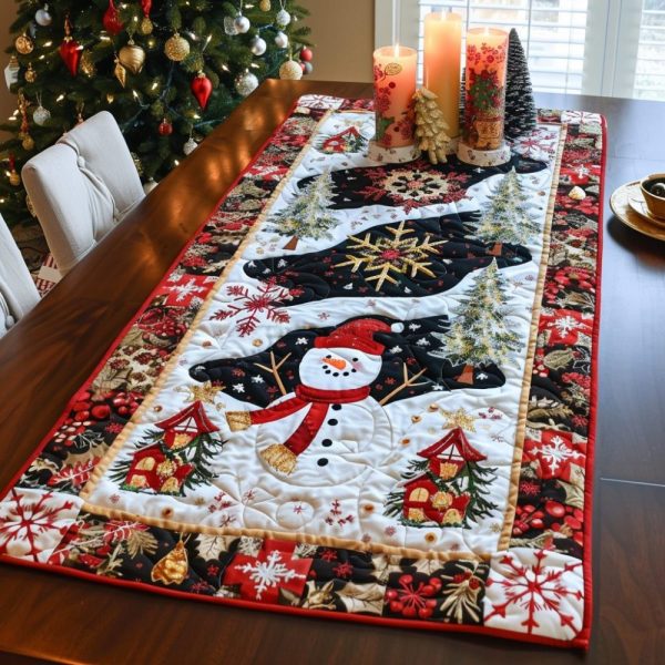 Snowy Smiles Quilted Table Runner