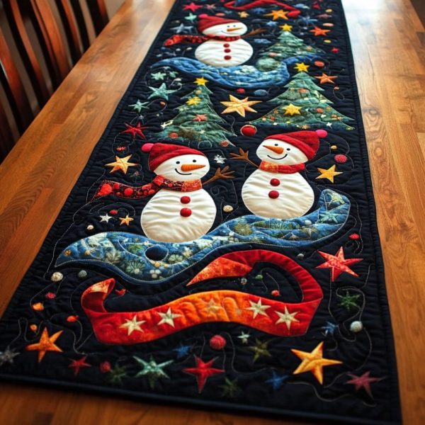 Snowy Smiles Quilted Table Runner
