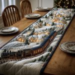 Snowy Village Ride Quilted Table Runner