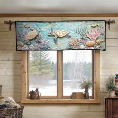 Soft Coral Serenity Quilted Valance