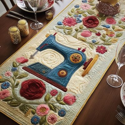 Soft Iron Quilted Table Runner