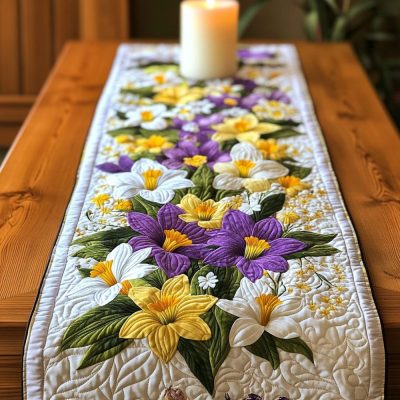 Spring Bloom Quilted Table Runner
