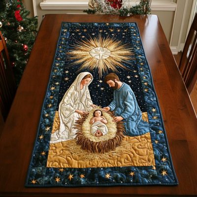 Star Of Bethlehem Quilted Table Runner