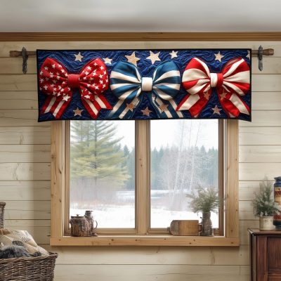 Starry Ribbon Trio Quilted Valance