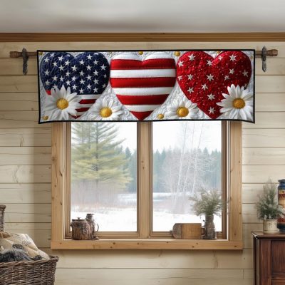 Stars And Daisy Love Quilted Valance