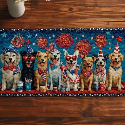 Stars And Paws Quilted Table Runner