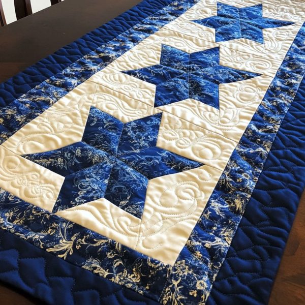 Stellar Elegance Quilted Table Runner