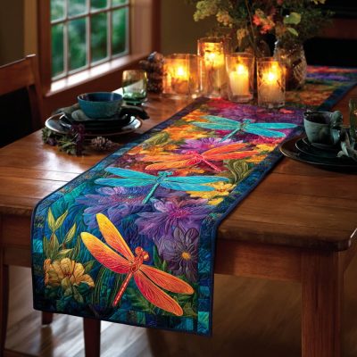 Summer Sky Dragonfly Quilted Table Runner
