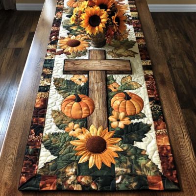 Sunflower Grace Quilted Table Runner