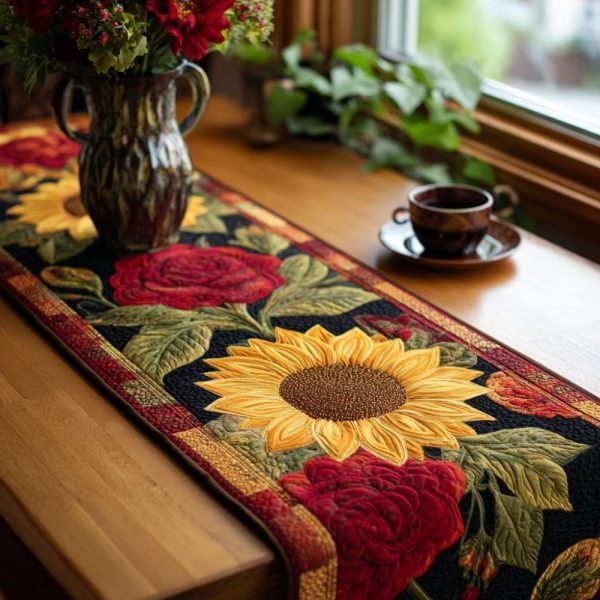 Sunflower Joy Quilted Table Runner