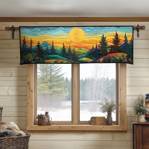 Sunset Forest Quilted Valance