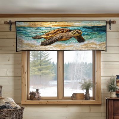 Sunset Shore Escape Quilted Valance