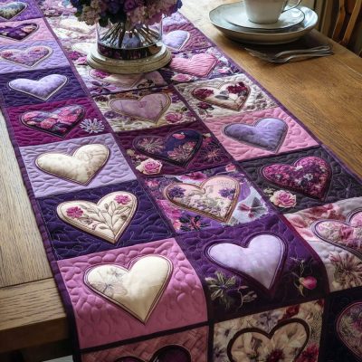 Sweet Hearts Quilted Table Runner