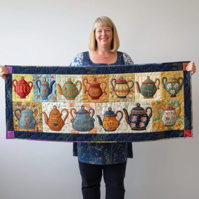 Teapot Wonderland Quilted Table Runner