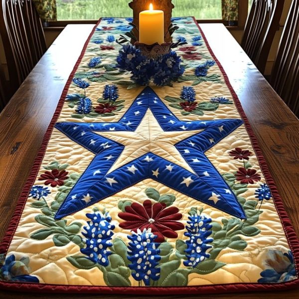 Texas Heart Quilted Table Runner