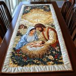 The Miracle Of The Manger Quilted Table Runner