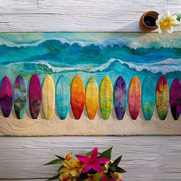 Tidal Flow Quilted Table Runner