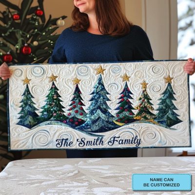 Tinsel Tree Trails Personalized Quilted Table