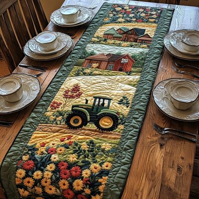 Tractor Dreams Quilted Table Runner