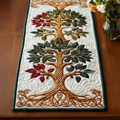 Tree Of Eternity Quilted Table Runner