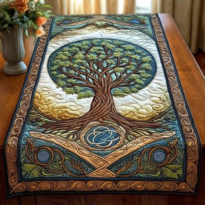 Tree Of Life Quilted Table Runner