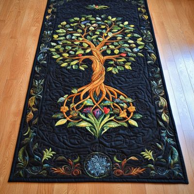 Tree Of Wisdom Quilted Table Runner