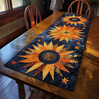 Tribal Stars Quilted Table Runner