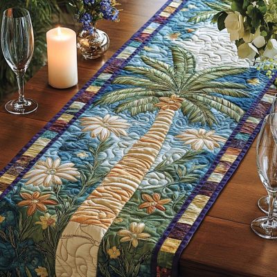 Tropical Trail Quilted Table Runner