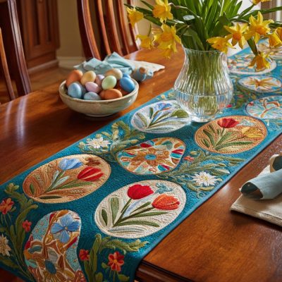 Tulip Garden Quilted Table Runner