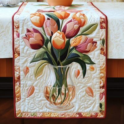 Tulip Love Affair Quilted Table Runner