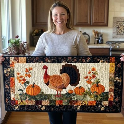 Turkey Trot Quilted Table Runner