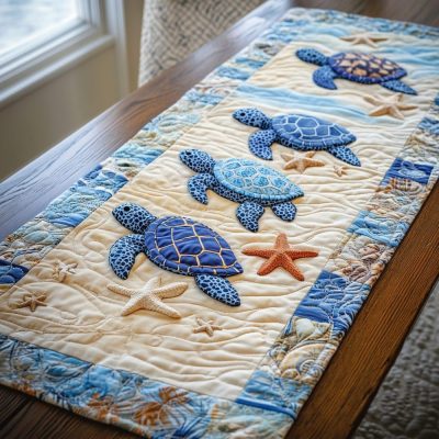 Turtle Retreat Quilted Table Runner