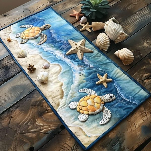 Turtle Tide Quilted Table Runner
