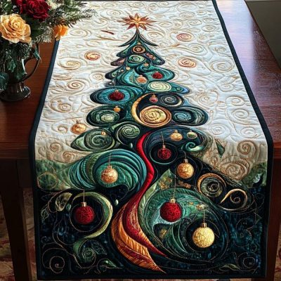 Twilight Evergreen Quilted Table Runner