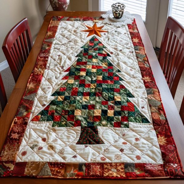 Twinkling Tree Quilted Table Runner