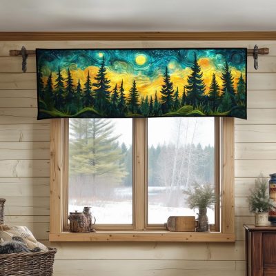 Van Gogh Pines Quilted Valance