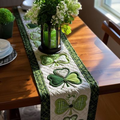 Verdant Harmony Quilted Table Runner