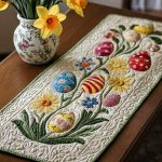 Vintage Easter Charm Quilted Table Runner
