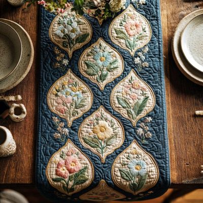 Vintage Petals Quilted Table Runner
