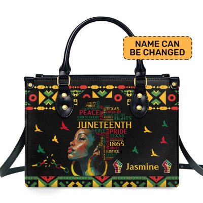 Juneteenth - Personalized Leather Handbag Sblhbt51