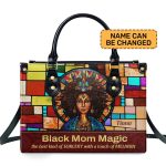 Black Mom Magic - Personalized Leather Handbag - Sb14A