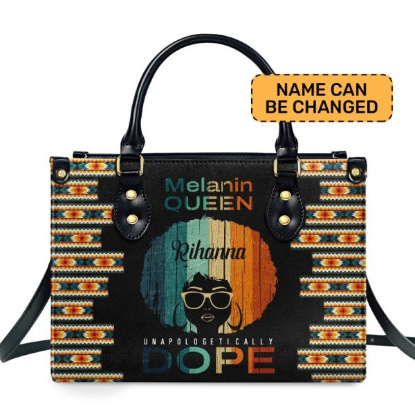 Melanin Queen - Personalized Leather Handbag Sb31
