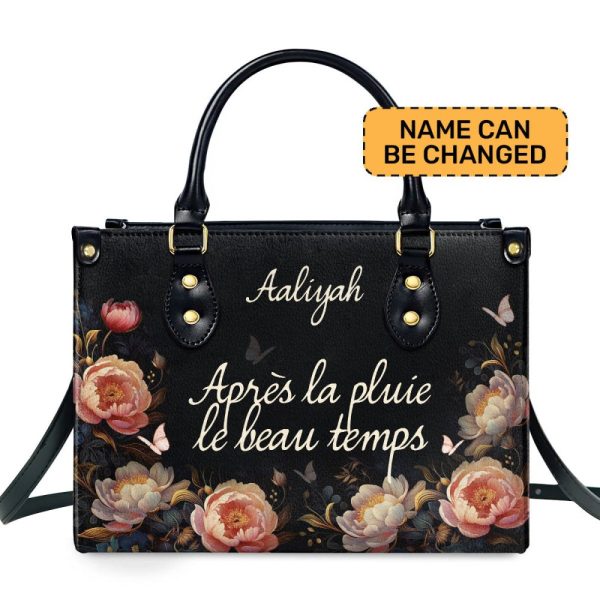Après La Pluie, Le Beau Temps - Personalized Leather Handbag Sb609