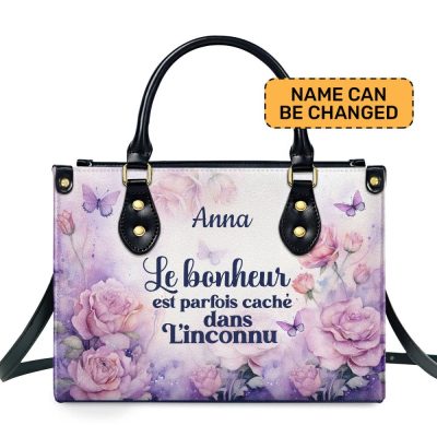 Le Bonheur Est Parfois Caché Dans L’Inconnu - Personalized Leather Handbag Sb610
