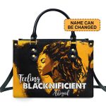 Feeling Blacknificient - Personalized Leather Handbag Stb11