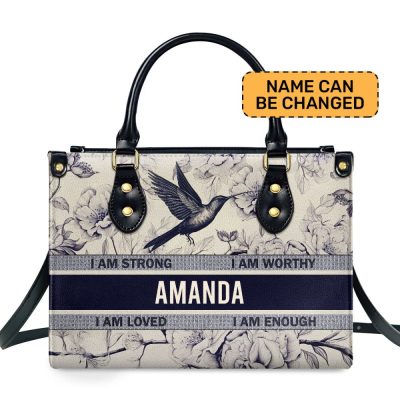 Humming Bird - Four Seasons - Personalized Leather Handbag Stb121