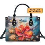 Flamboyant Flower - Personalized Leather Handbag Stb131