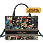 Flower - Bohemian  - Personalized Leather Handbag Stb134