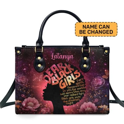Dear Black Girls - Personalized Leather Handbag Stb146